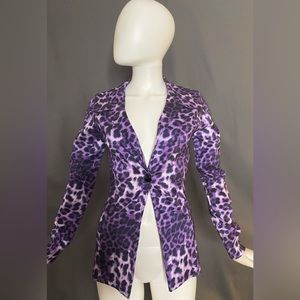 Purple cheetah print satin jacket